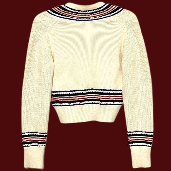 NWT $325 rag & bone | Dale Vee | Academia | V-Neck Cableknit Cropped Sweater - Picture 7 of 12